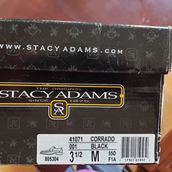 Boy's Stacey Adams black dress shoes 3.5 - Picture 3 of 3